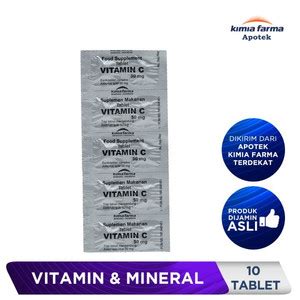 Jual VITAMIN C 50 MG STRIP 10 TABLET KIMIA FARMA VITAMIN C KIMIA