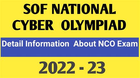 Sof National Cyber Olympiad Detail Information About Nco Exam Exam