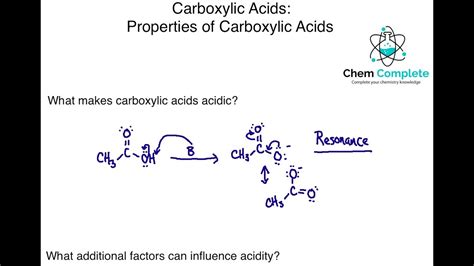 Carboxylic Acids Properties Of Carboxylic Acids YouTube