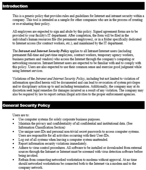 20 Free Information Security Policy Templates [word Pdf] Templatedata