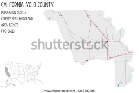 Large Detailed Map Yolo County California Stock Vector (Royalty Free ...