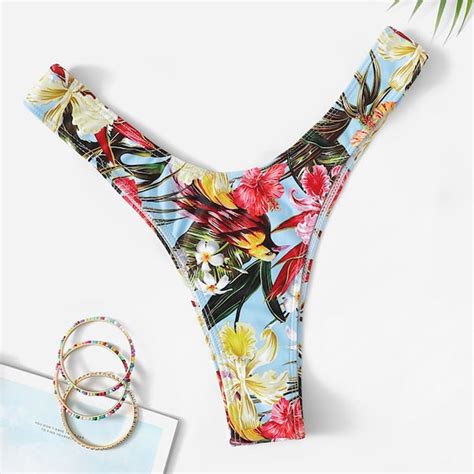 Sexy Badpak Tanga Vrouwen Bikini Bottom Print Padd Grandado