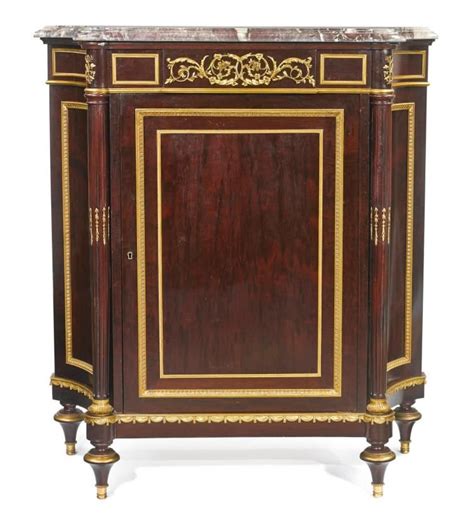 A Louis Xvi Style Gilt Bronze Mounted Mahogany Meuble À Haut French