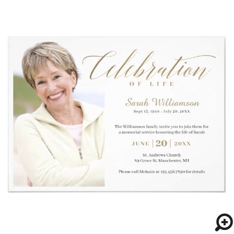 Death Anniversary Celebration of Life Photo Memory Horizontal Invitation - Moodthology Papery