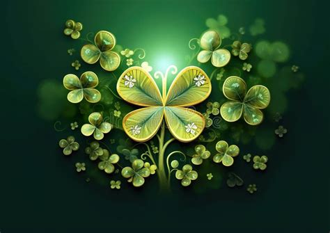 Stylized Clover Leaves On St Patrick S Day Wallpaper Or Background