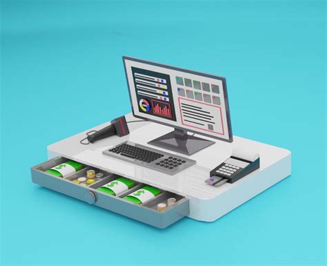 3d Illustration Poin Of Sale Cashier Desk 8843090 Stock Photo At Vecteezy