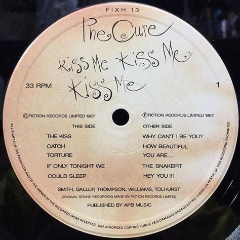 The Cure Kiss Me Kiss Me Kiss Me Uk Lp Fiction Records Fixh