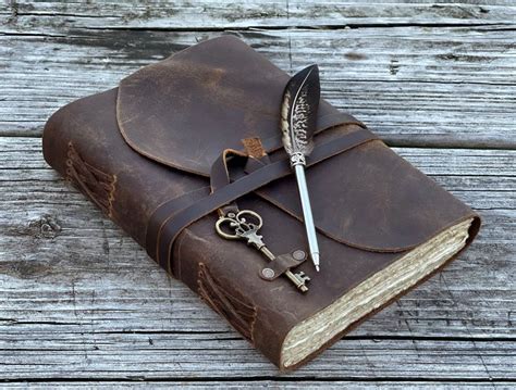 Personalized Writing Lined Journal Vintage Leather Notebook With