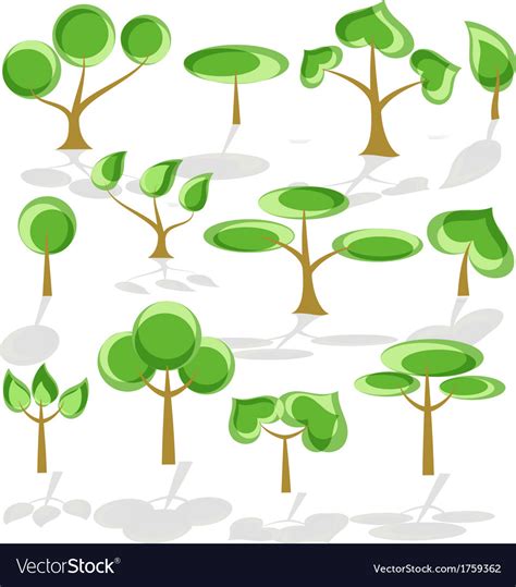 Stylized Trees Royalty Free Vector Image Vectorstock