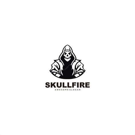 Free Vector Skull Fire Logo Mascot Vector Illustration