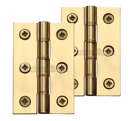 Heritage Brass 3 Inch Heavier Duty Double Phosphor Washered Butt Hinges Polished Brass Hg99