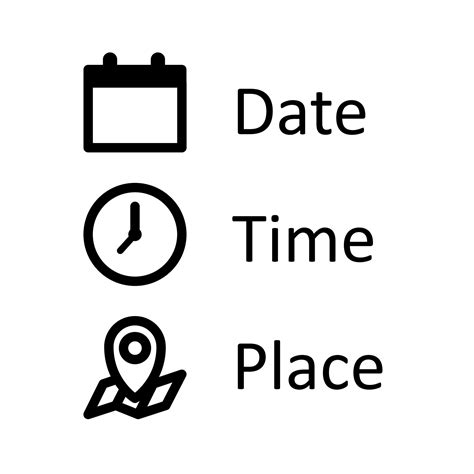 Date Time Address Or Place Icons Symbol Vector Art At Vecteezy