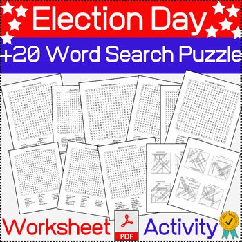 Election Day Word Search Puzzle Worksheet Activity Activities