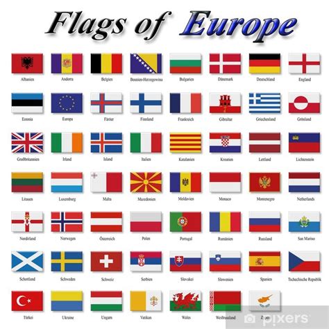 Plakat Flagi Europy - PIXERS.PL