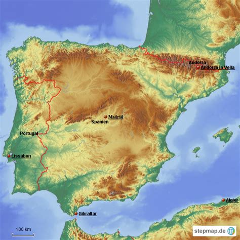 StepMap Spanien Landkarte für Spanien