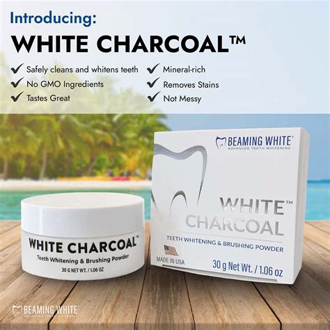 White Charcoal™ Teeth Whitening Powder Beaming White Teeth Whitening