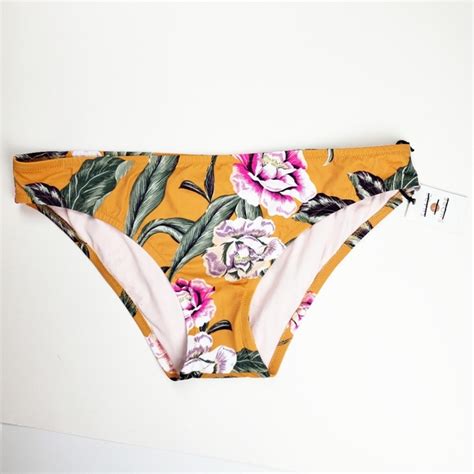 Shade Shore Swim Nwt Hipster Bikini Bottom Gold Floral Poshmark