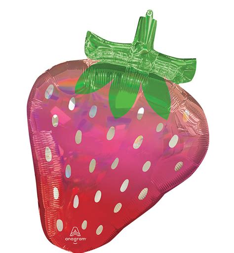 27 Fruity Mix Iridescent Strawberry Holographic Supershape Foil Ballo