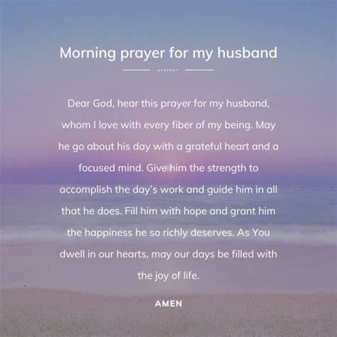 Morning Prayer For My Husband Avepray