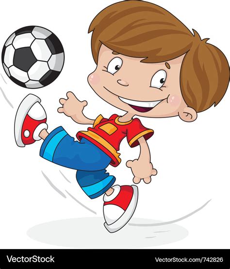 Boy With A Ball Royalty Free Vector Image Vectorstock