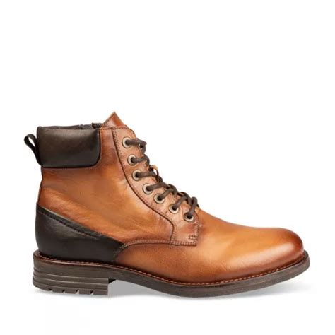 Bottines Rangers COGNAC Homme CUIR Lacets DENIM SIDE CUIR