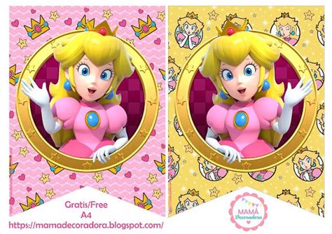 Kit Imprimible Princesa Peach Peach Mario Bros Super Mario Birthday