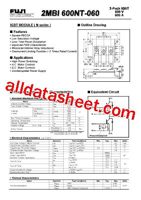 2MBI600NT 060 データシート PDF Fuji Electric