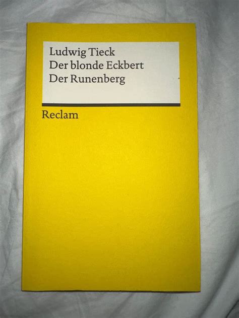Ludwig Tieck Der Blonde Eckbert Der Runenberg Kaufen Auf Ricardo