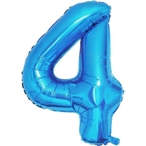 Pouces Foil Ballon Chiffre Bleu Cm Gonflable H Lium Ou Air