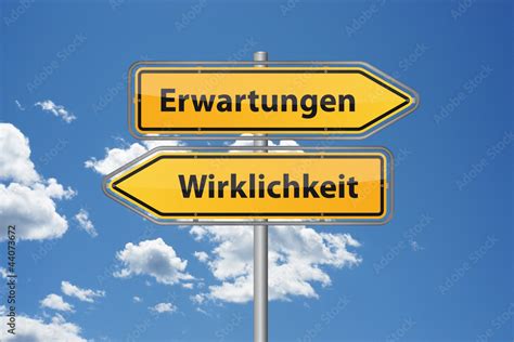 Erwartungen Und Wirklichkeit Gehen Auseinander Stock Illustration