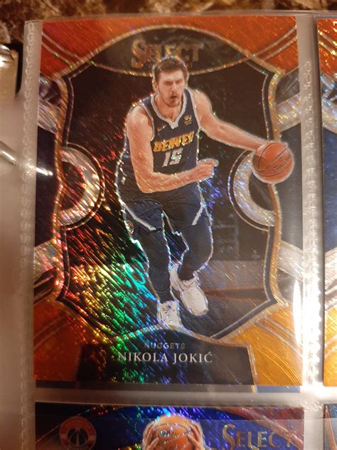 Nikola Jokic Red White Orange Shimmer Ungraded Panini Select