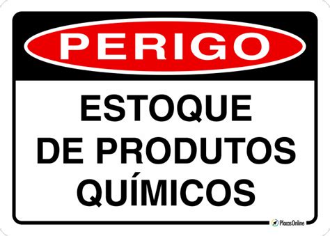 Placa PERIGO Estoque de produtos químicos PlacasOnline