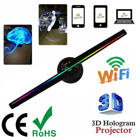 Projetor Hologr Fico D Led Wi Fi Display Ventilador Holograma