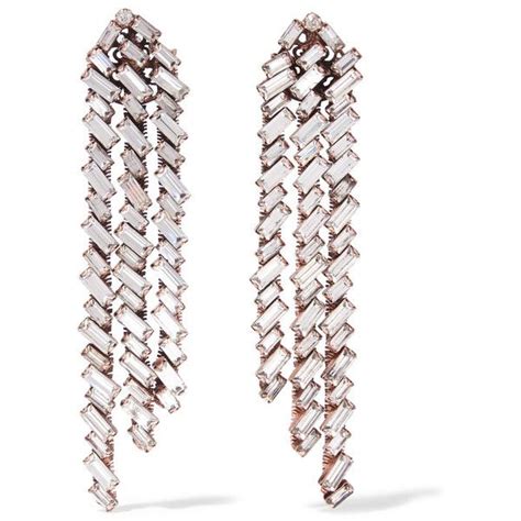 Erickson Beamon Rose Gold Plated Swarovski Crystal Earrings Swarovski