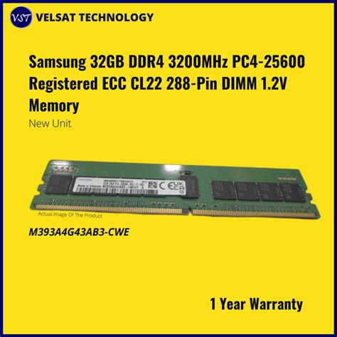 Samsung 32GB DDR4 3200MHz PC4-25600 Registered ECC CL22 288-Pin DIMM 1 ...