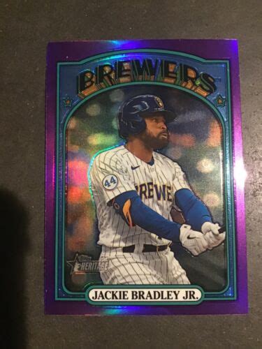 2021 Heritage High Number Jackie Bradley Jr Purple Chrome Milwaukee