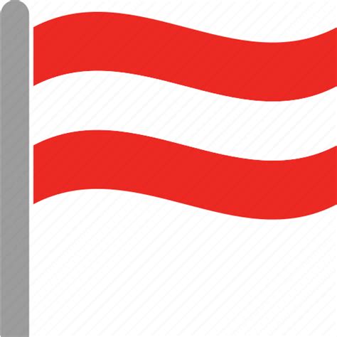 Austria, austrian, aut, country, flag, pole, waving icon - Download on Iconfinder