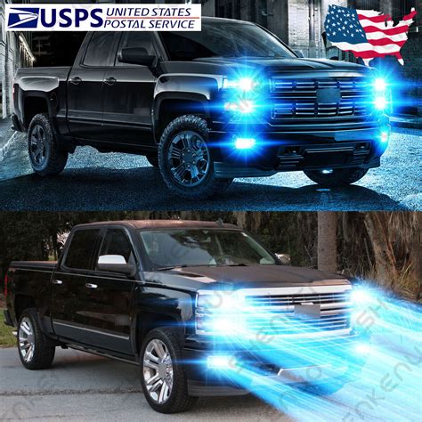 For Chevy Silverado 1500 2500 2007 2015 8000k Led Headlights Fog Bulbs Gl Ebay