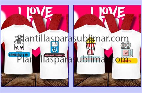 Vectores Playeras Polos Duos San Valentin Plantillas Para Sublimar