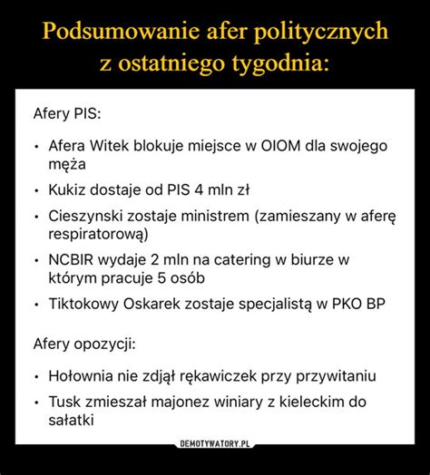 Podsumowanie Afer Politycznych Z Ostatniego Tygodnia Demotywatory Pl