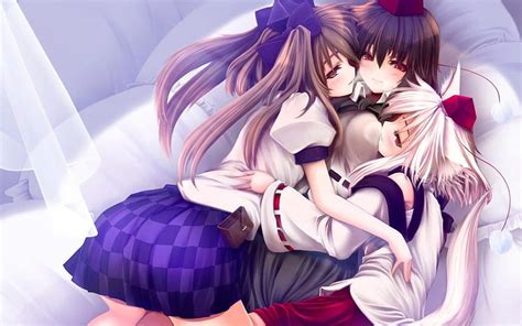 Free Download Sleeping Like A Boss Girls White Threesome Anime Hd Wallpaper Peakpx