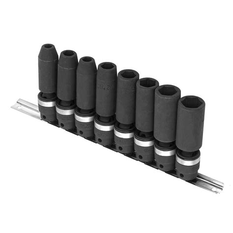 Genius Tools 8PC 3 8 Dr SAE Deep Swivel Impact Socket Set TG 308SD