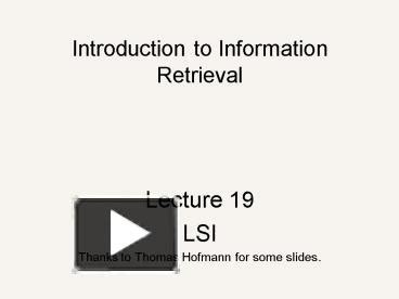 Ppt Introduction To Information Retrieval Powerpoint Presentation