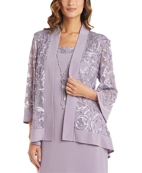 R & M Richards Dress and Soutache Jacket - Macy's