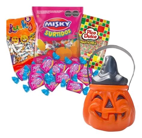 Caramelera Calabaza Halloween Con Golosinas Surtidas MercadoLibre