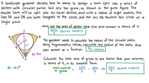 Question Video Solving Word Problems Involving The Area Of Circles And