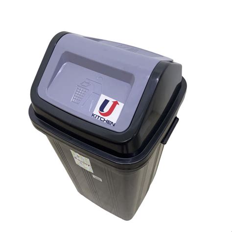 50L Swing Top Garbage Bin With Swing Lid Dustbin Waste Paper Bin