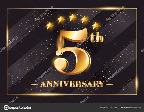 Logo De Vector De Celebración De Aniversario De 5 Años 5 º Aniversario