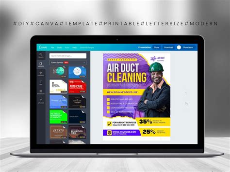 Air Duct Cleaning Flyer Diy Editable Canva Template Printable Social