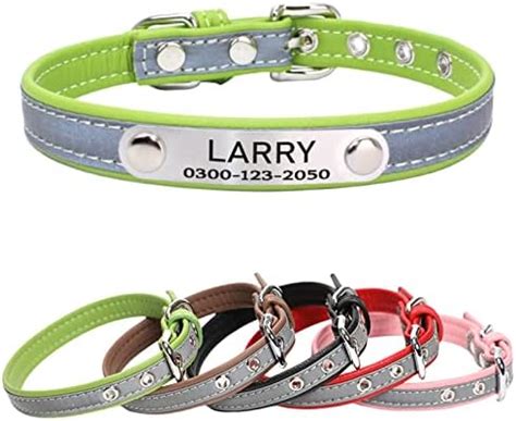 Yonsbox Collar Reflectante Ajustable Para Gato Perro Personalizado Con